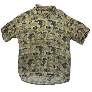 Campia Moda Vintage Button Down Shirt Retro Cars Mens L 80’s 90’s